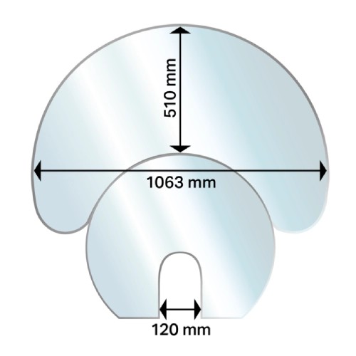 Kaminzubehör Aduro - Glasbodenplatte Halbmond für Aduro 1.1